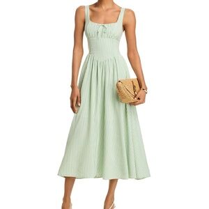 Moon River Corset Poplin Midi Dress